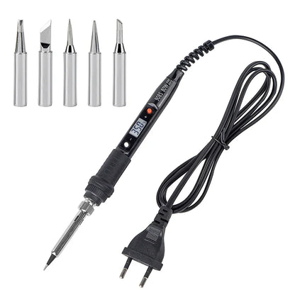 JCD 80W Electric Engraving & Soldering Pen – Wood Burning Pyrography Kit with 28 Craft Tips (908S)