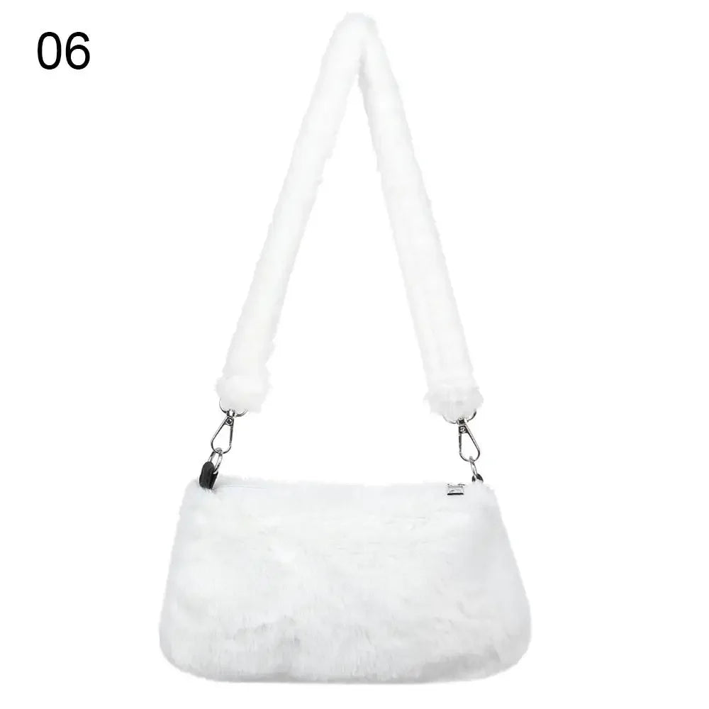 Women’s Leopard Plush Shoulder Bag - Animal Print Underarm Crossbody Messenger Bag for Casual Everyday Style