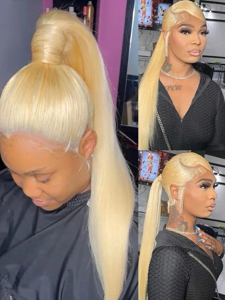 613 Blonde Human Hair Lace Wig - HD 13x4 13x6 Pre-Plucked Straight Frontal Wig For Women
