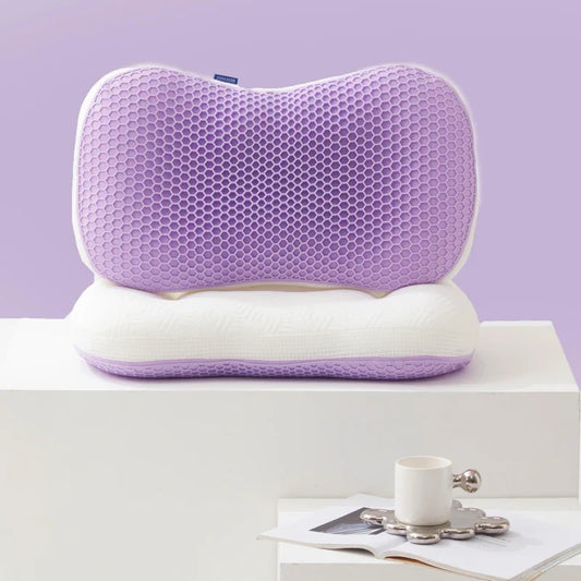 TPE Kinitt Cotton Cervical Pillow - Ergonomic Zero Pressure Curve Neck Support Pillow for Comfortable Sleep & Neck Care