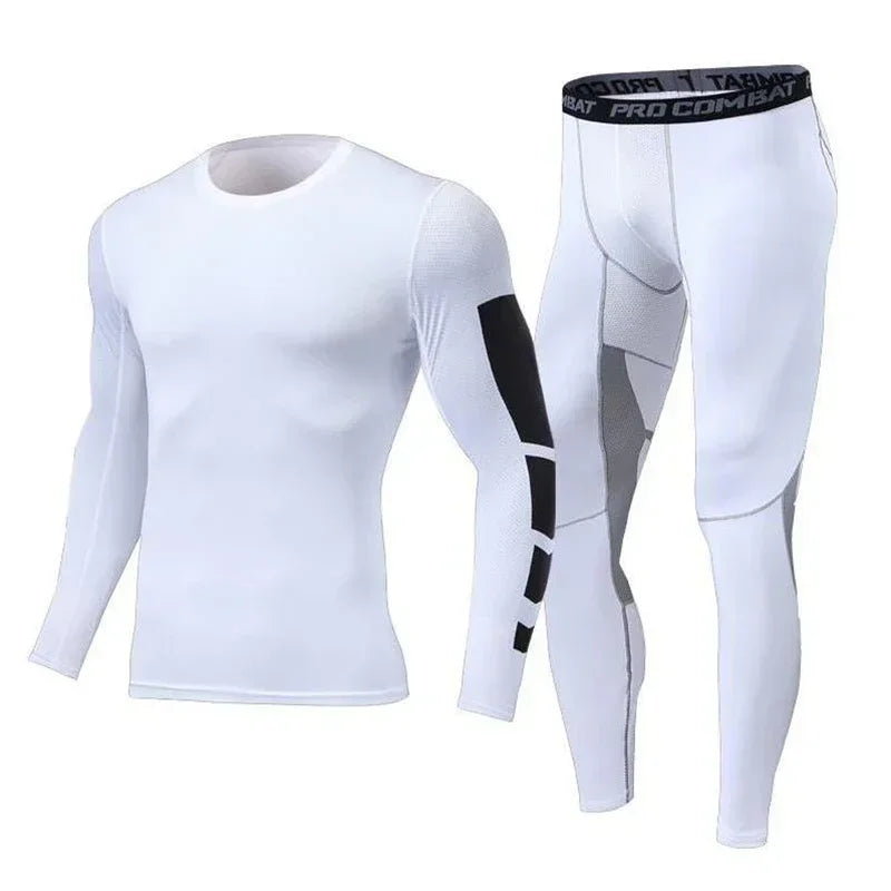 Men's Running Tracksuit Set - Compression Fitness Sportswear With Leggings, Gym Tights & Training Sweatpants