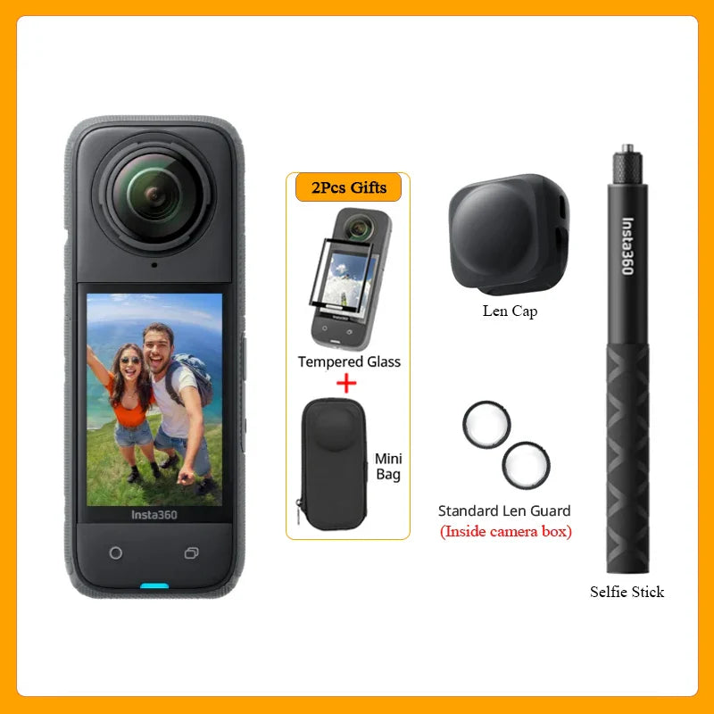 Insta360 X4 8K Waterproof 360 Action Camera – 2290mAh Battery, 2.5'' Touchscreen, 4K Wide-Angle Video