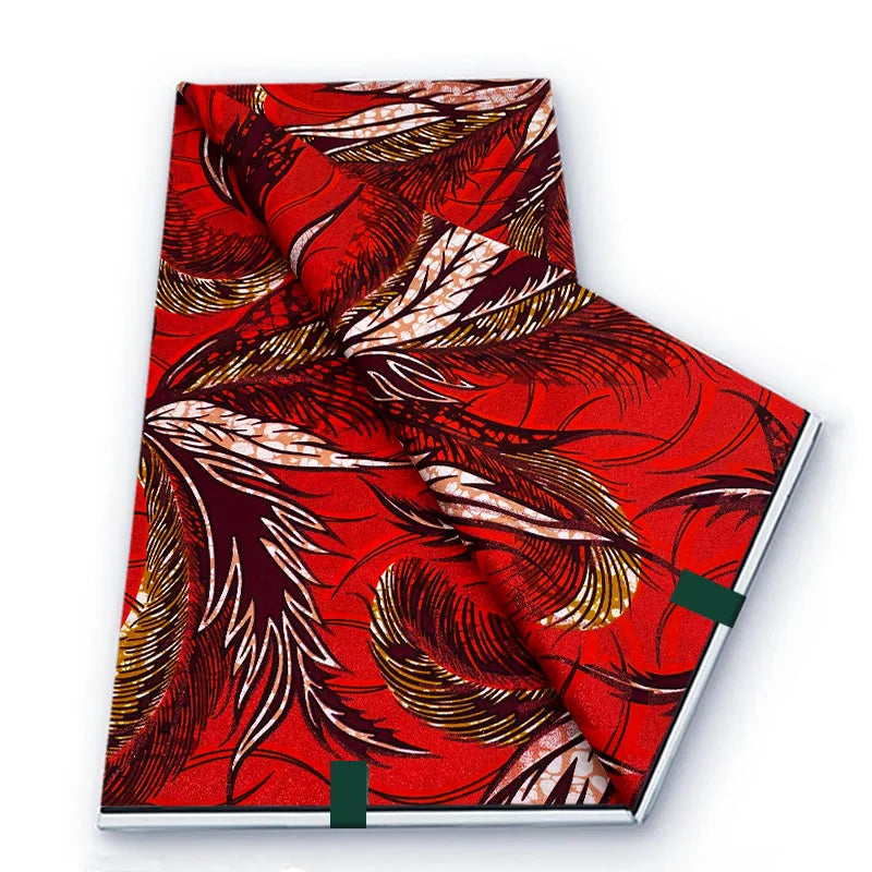2026 African Real Wax Fabric - 100% Cotton Soft Ankara Batik Gold Print