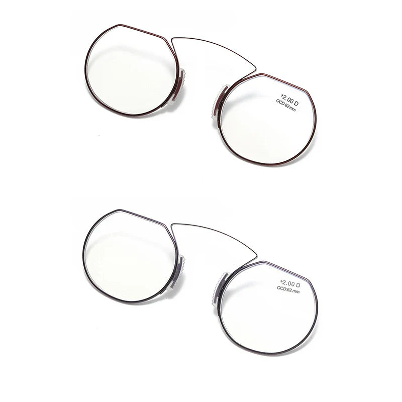 Clip-On Nose Reading Glasses – Anti-Blue Light Presbyopic Eyewear for Men & Women, 1.5 Magnification