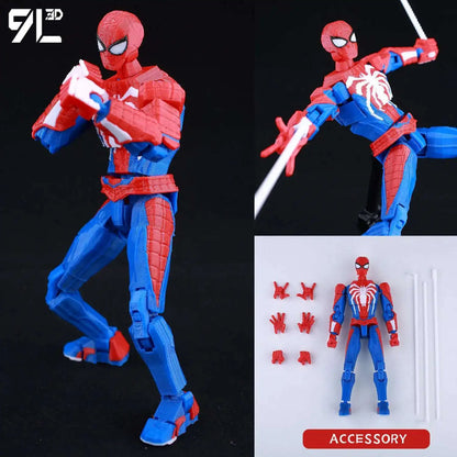 9L3D Lucky13 T13 Action Figures — 3D Printed Deadpool, Wolverine, Batman, Spider-Man & Venom Anime Model Toys, Collectible Gift