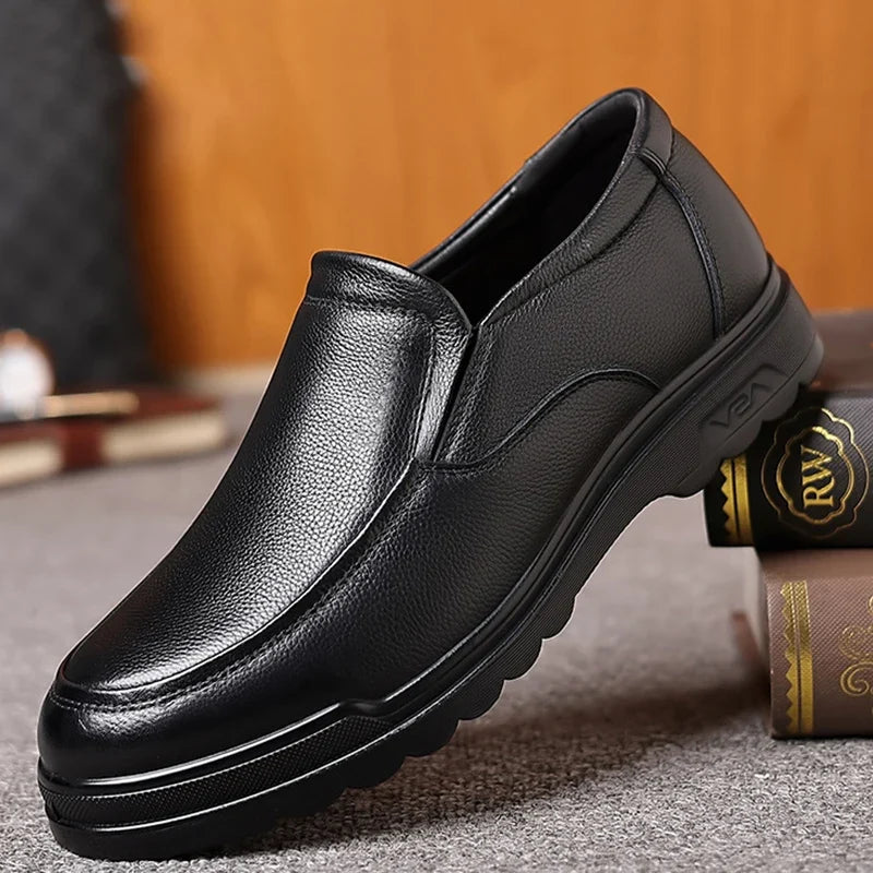 Men’s Leather Slip-On Dress Shoes - Plus Size Office, Wedding, Party and Business Formal Oxfords