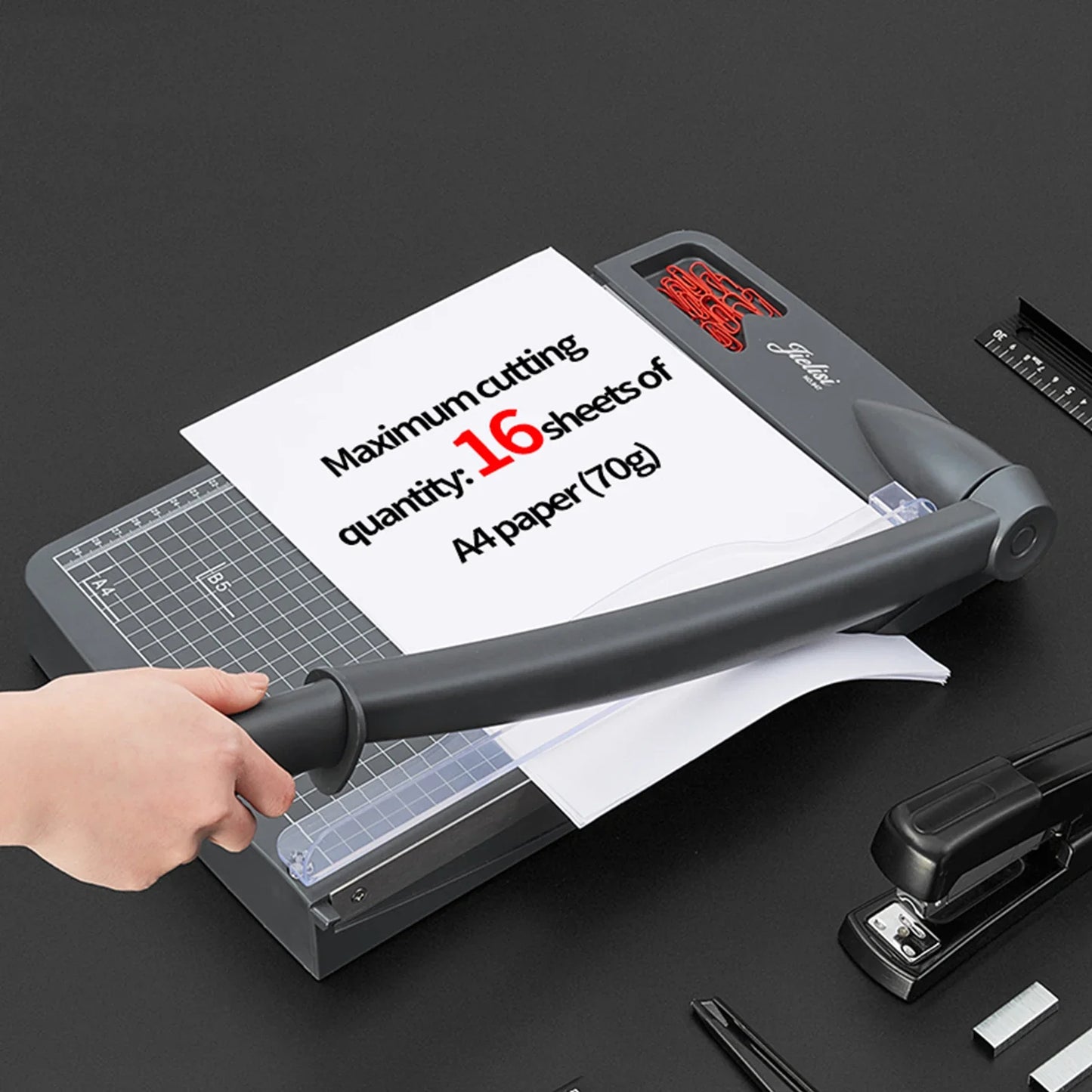 JIELISI Mini A4 Paper Trimmer — Desktop Guillotine Cutter with Safety Cutter Head for Precise Paper Cutting