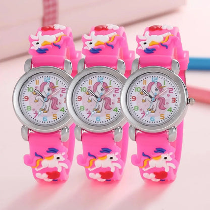 Colorful Unicorn Kids Watch - Cartoon Quartz Electronic Wristwatch for Students and Children