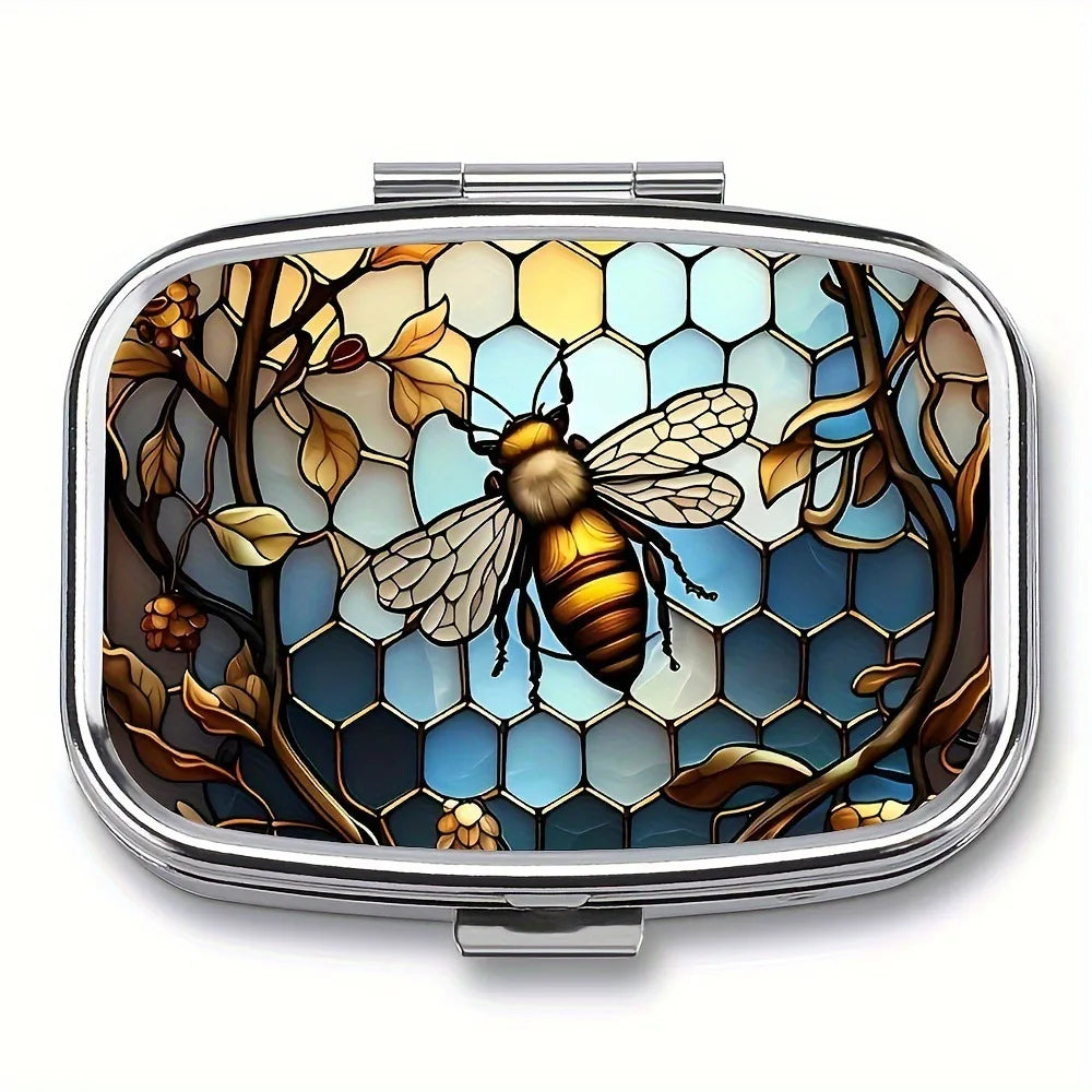 Travel Metal Organizer – Small Colored Medicine & Jewelry Storage Case for Home