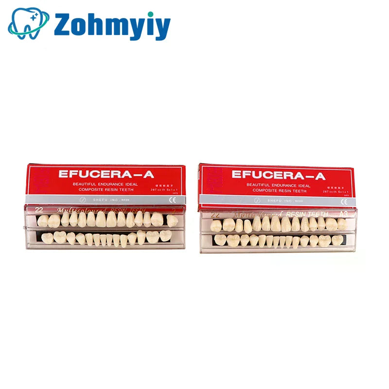 28-Piece Resin Denture Teeth Shade Guide Set, 3D Dental Color Comparator for Teeth Whitening & Dental Plate Matching Tool