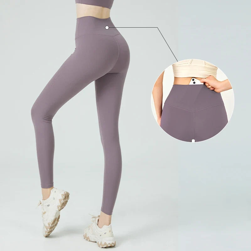 Women's High Waist Seamless Leggings - Naked Feel Push Up Yoga Pants For Fitness, Running & Gym Training