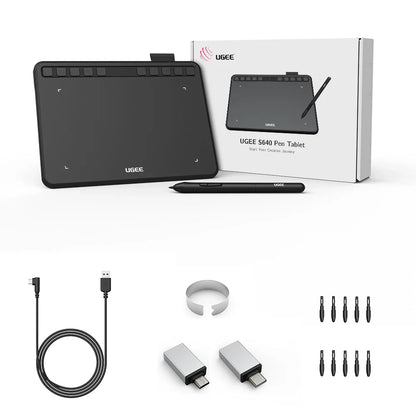 UGEE S640 6-Inch Graphic Drawing Tablet – Digital Pen Pad with 8192 Stylus for Windows, Mac, Android, Laptop