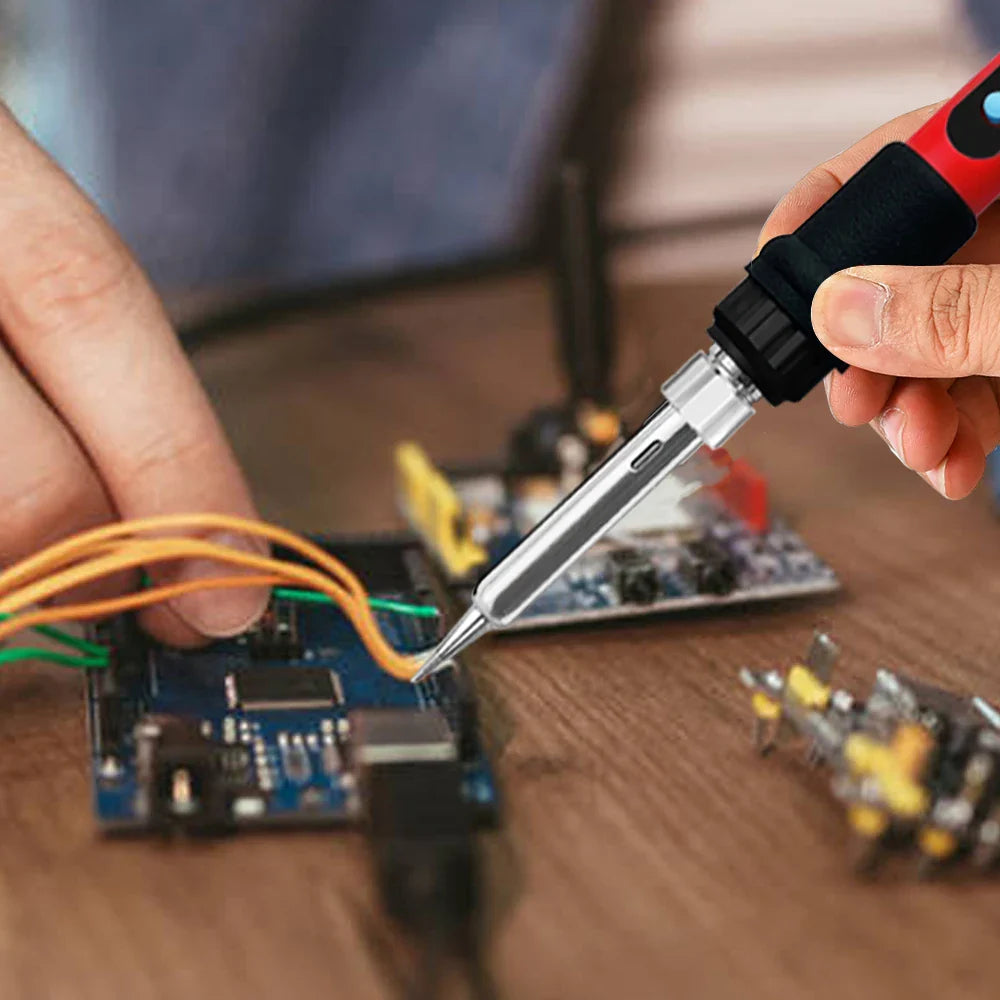 80W Soldering Iron Kit – Adjustable Temperature with LCD, Ceramic Heater, Soldering Tips & Tweezers