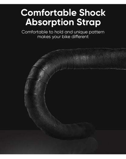 BUCKLOS Road Bike Handlebar Tape – PU Shock-Absorbing Anti-Slip Wrap with Bar End Plugs for Cycling