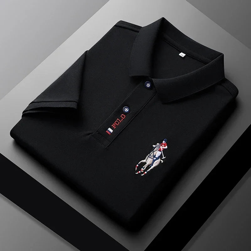 Men's Embroidered Short Sleeve Polo Shirt - Casual Summer Comfort Fashion Polo