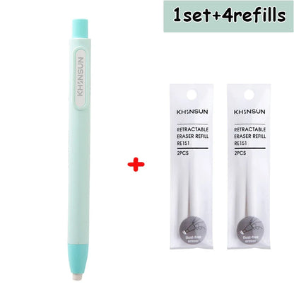 Retractable Pencil Eraser — Rubber Eraser for Writing Correction, School & Office Supplies