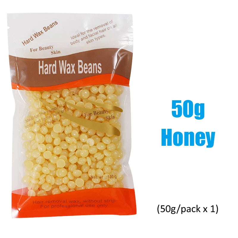 500g/200g/50g Hard Wax Beans – European Brazilian Pearl Wax for Hair Removal & Wax Warmer Machine