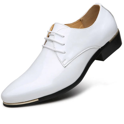 Men’s Leather Pointed Toe Dress Shoes - Business Wedding Party Formal Dance Shoes