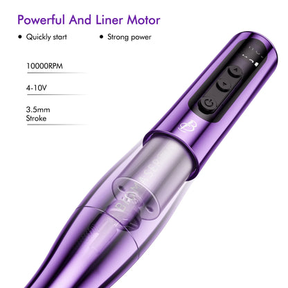 BIOMASER P90 Pro Wireless Rotary PMU Tattoo Machine – Rechargeable Permanent Makeup Gun for Microblading, Eyebrow, Lip & Eyeliner