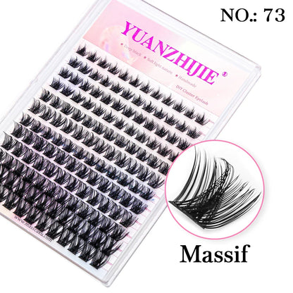 DIY 144 Cluster Lashes – Natural C/D Curl Individual Mink Eyelashes, Free Shipping, Home Makeup Supplies
