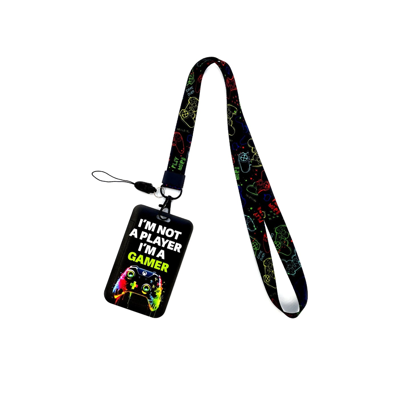 Gamer ID Card Holder Lanyard — Cool Credential Neck Strap & Badge Keychain for Men & Women
