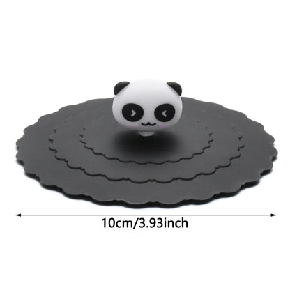 Cartoon 10cm Cute Silicone Cup Cover - Heat-Resistant, Leak-Proof, Dustproof Sealed Lid for Tea Cups