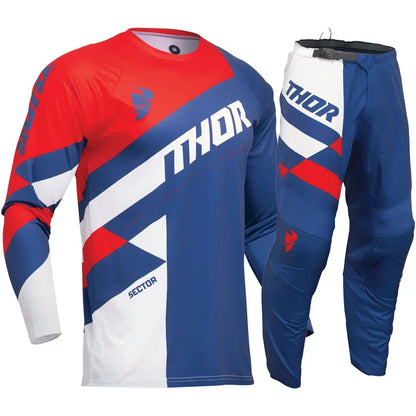 Thor 2026 Motorcycle Riding Set - Bleach Black Camo Off-Road Racing Gear Long Sleeve Jersey and Pants