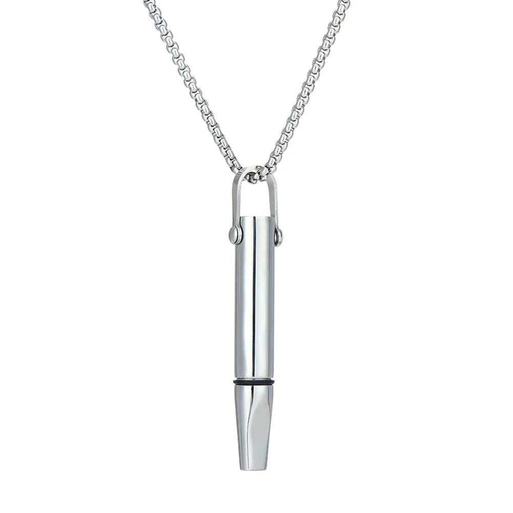 Quit Smoking Meditation Pendant Necklace – Titanium Steel Unisex Anti-Smoking Necklace with Filter Cotton