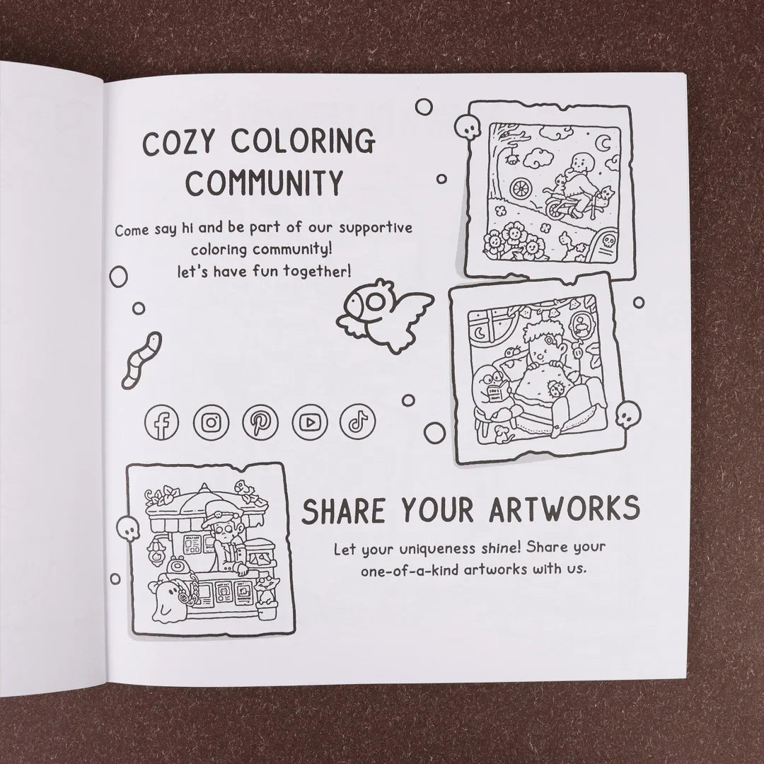 Spooky Cutie Vol. 2 Coloring Book - Cozy Creepy Creature Coloring Book for Adults & Teens, Relaxation Activity Book