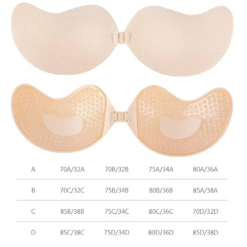 Invisible Strapless Adhesive Stick Bra – Seamless Silicone Push-Up Breast Tape, Nipple Covers & Bralette Pasties for Women