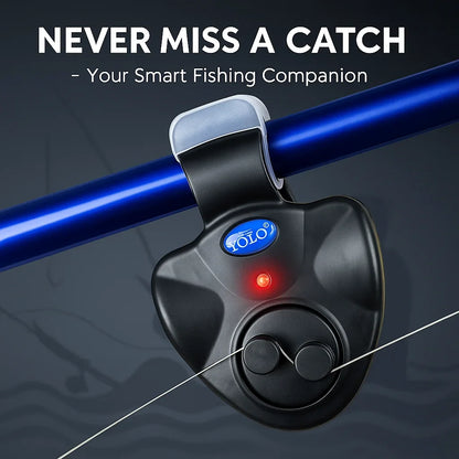 Electronic Fishing Bite Alarm - Loud Buzzer Rod Indicator with Day & Night LED Alert for Camping & Fishing