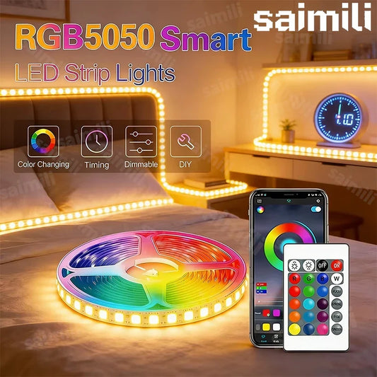 RGB LED Light Strip - USB 5V TV Backlight Flexible Lamp With APP Remote Control for Party Decor