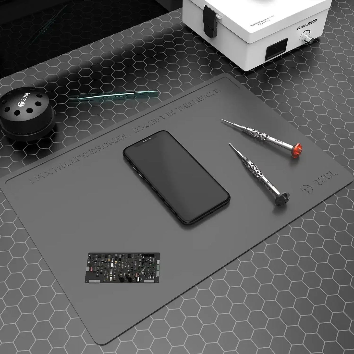 2UUL Heat-Resistant Silicone Work Mat – Insulation Repair Pad for BGA Soldering, Welding, and Rework Station 400x280mm