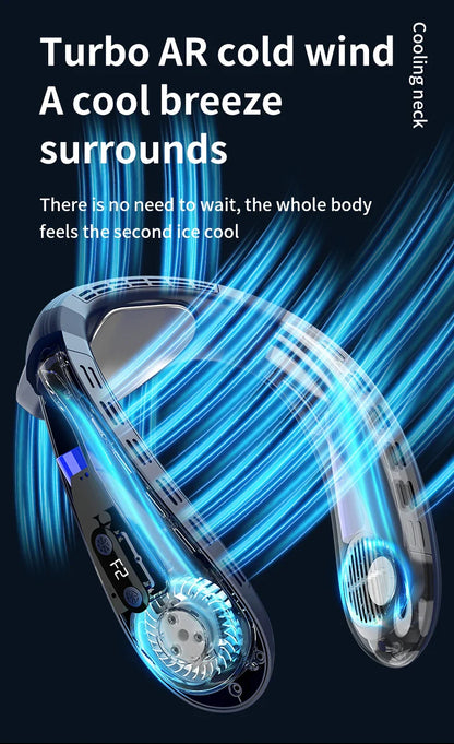 Portable Neck Fan 5200mAh – Rechargeable Wearable Semiconductor Cooling Fan, Personal Outdoor Neck Air Conditioner