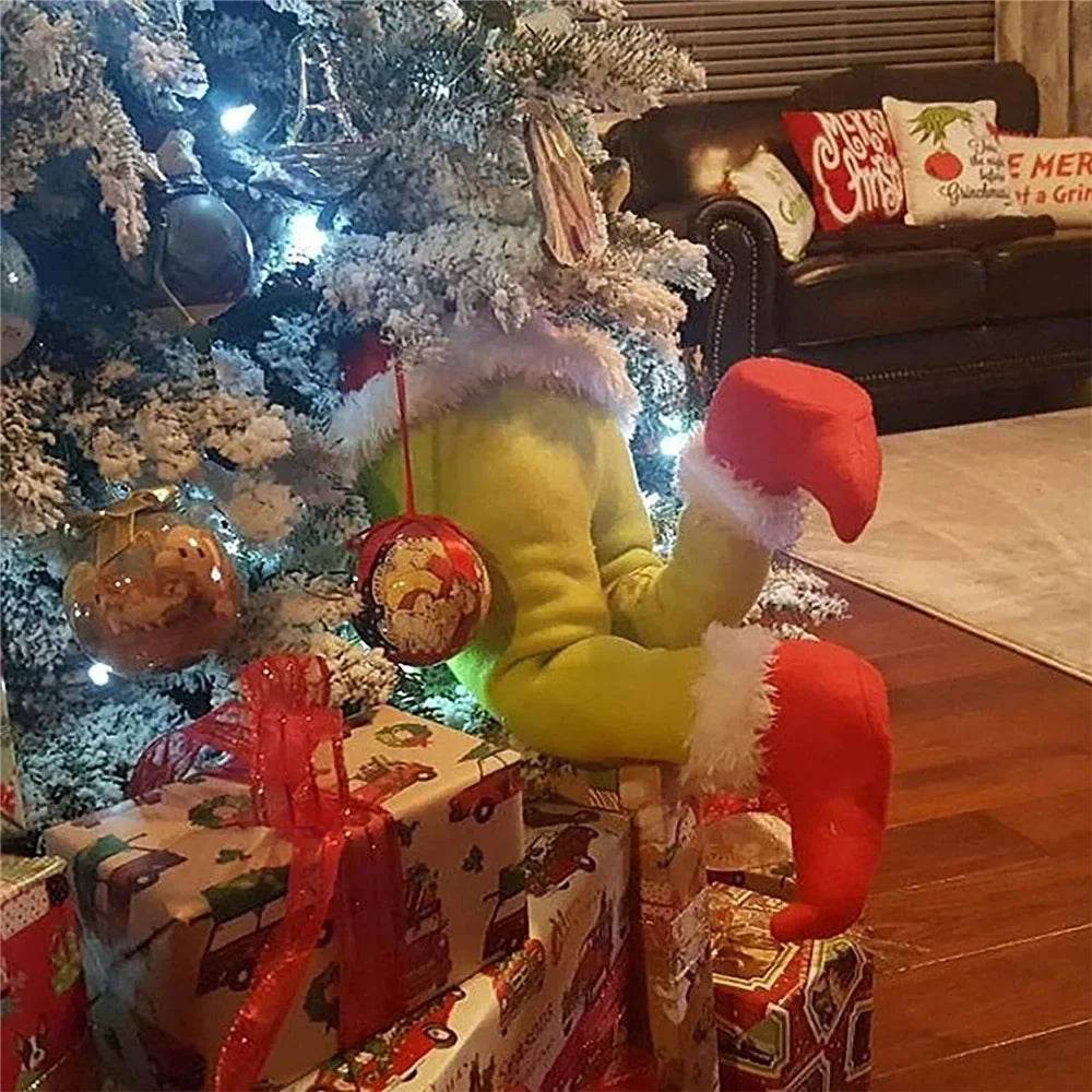 Christmas Elf Leg Plush Toy – Santa Claus Green Tree Decoration Prop for Kids, Holiday Home Decor