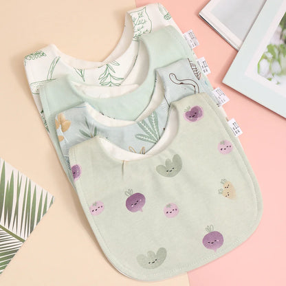 Cotton Baby Bib Set - Adjustable Soft Infant Feeding Bibs Burp Cloths Bandana Scarf for Boys & Girls