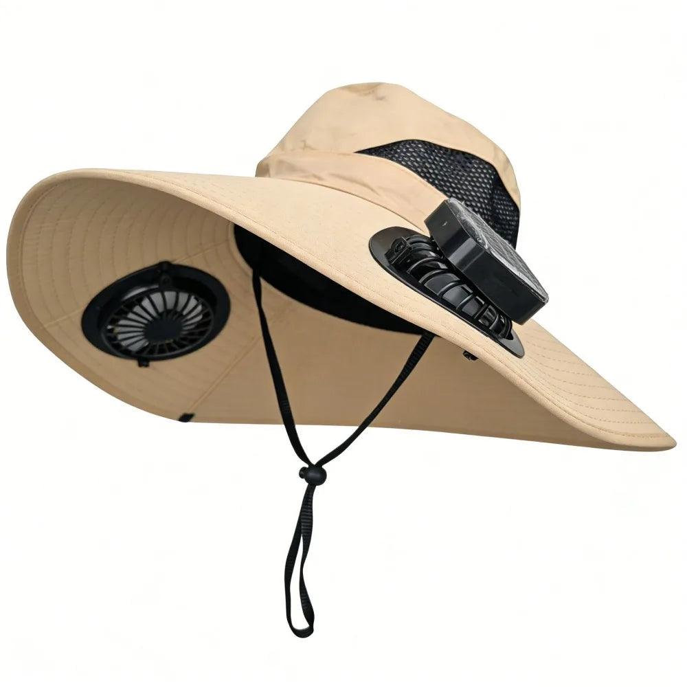 Solar Fan Hat - Breathable 3-Speed Cooling Visor Cap with UV Protection for Fishing & Summer
