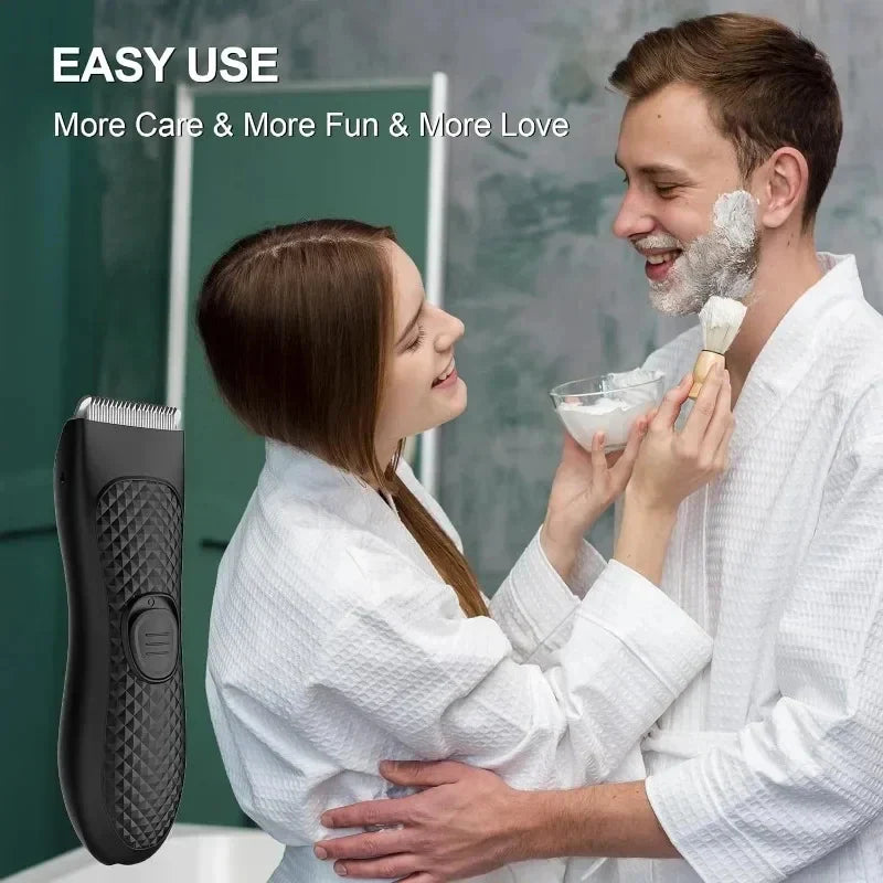 Men’s Electric Groin Hair Trimmer – Rechargeable Body Grooming Clipper for Pubic & Intimate Areas