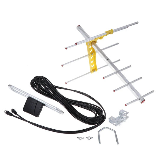 100 Mile Amplified Yagi TV Antenna - Long Range HD UHF/VHF/FM HDTV Signal Receiver