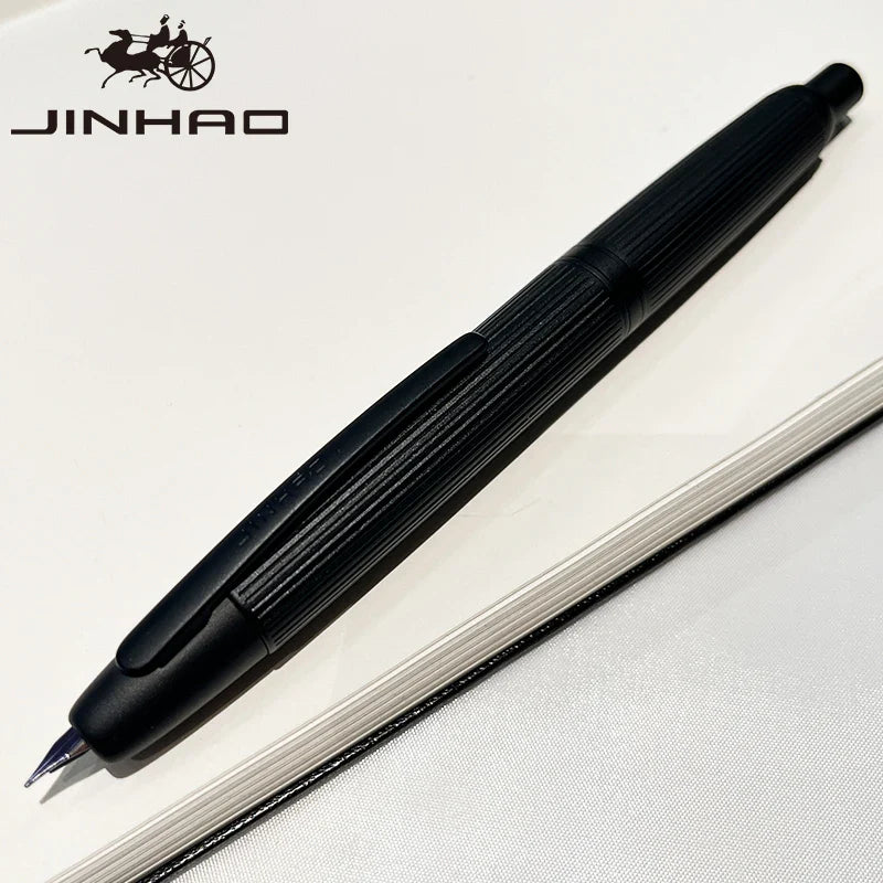 Jinhao 10 Metal Fountain Pen – Press-Out Nib, Retractable Fine Nib with Ink Converter