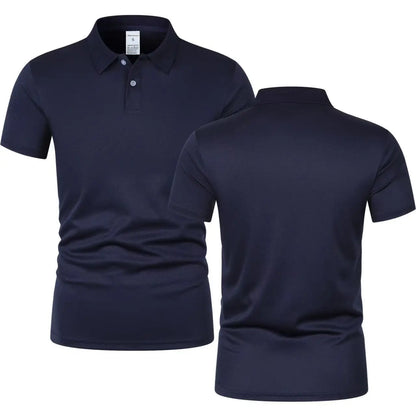 Men's Short Sleeve Polo Shirt - Solid Color Breathable Casual Oversized Summer Splice Top