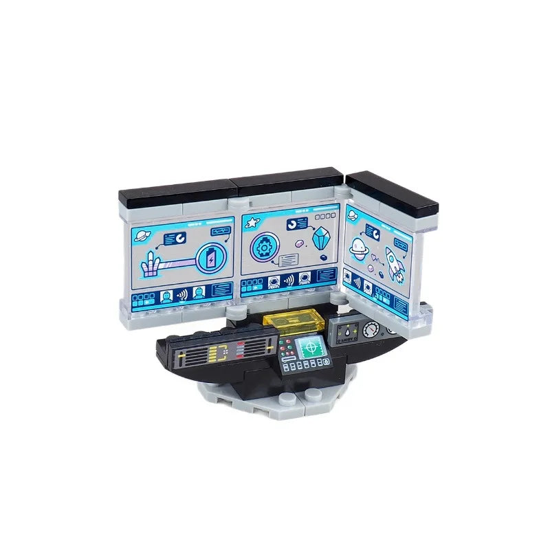 City Tech Building Blocks - Computer Control Center Model with Audio Radar & Keyboard