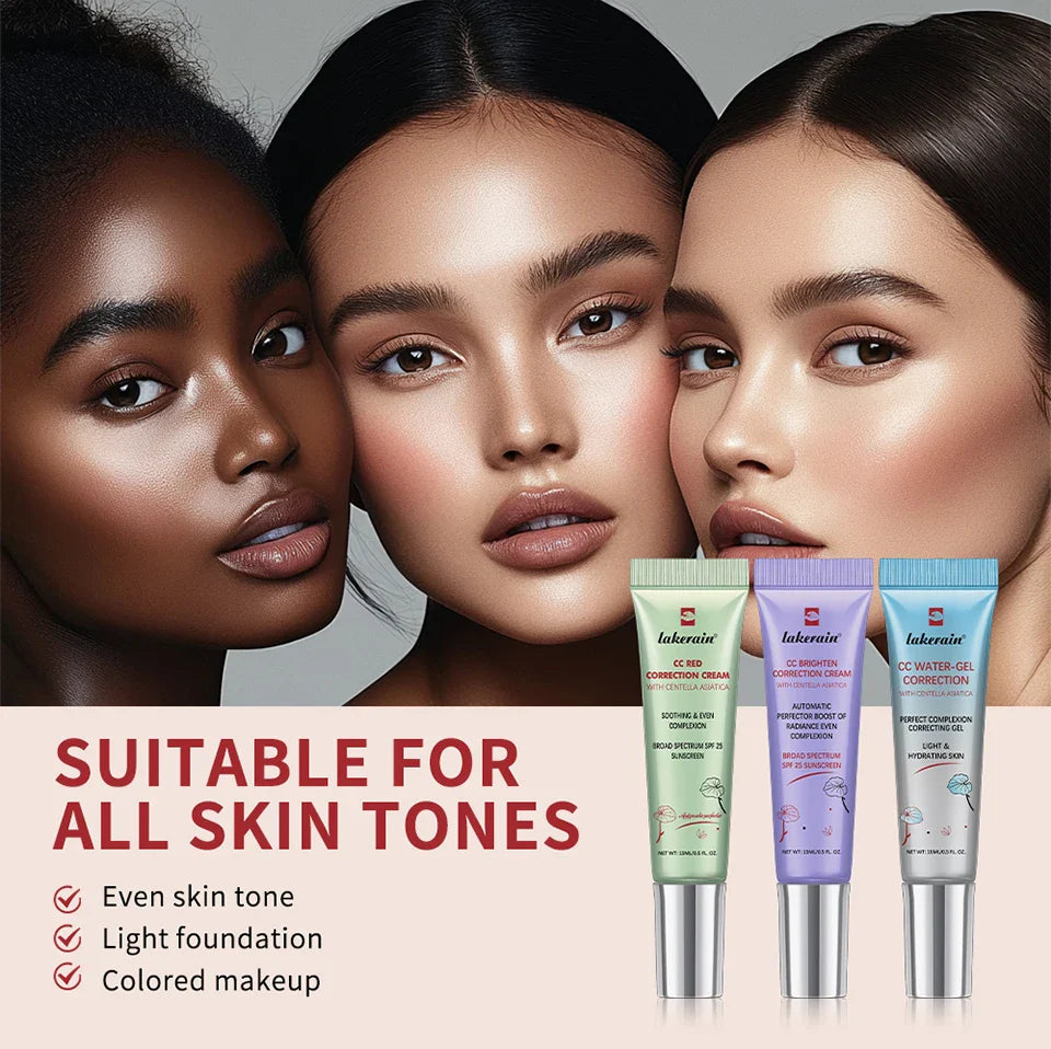 3Pcs/Set CC Cream Centella – Korean Color-Changing Liquid Foundation, Face Base Makeup & Foundation Cream