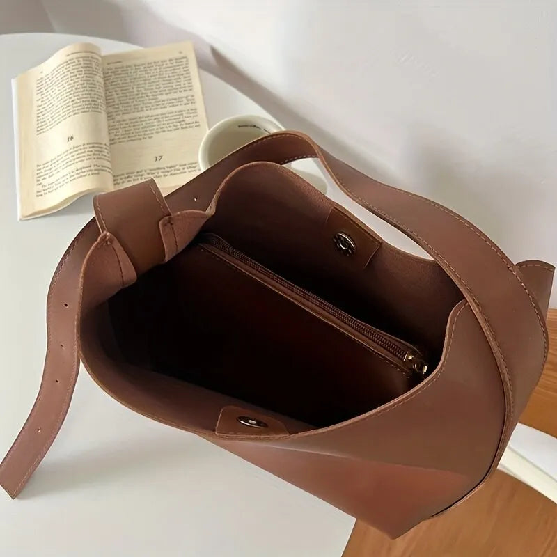 Solid Fashion Women Shoulder Bag | Minimalist PU Leather Crossbody Handbag | Versatile Bag for Work