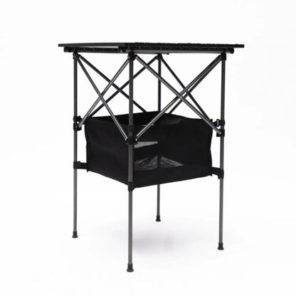 3-Piece Folding Outdoor Table and Chairs Set – Portable for Indoor, Camping, Picnic, Beach, Backyard, BBQ, Party & Patio, Black/Gray