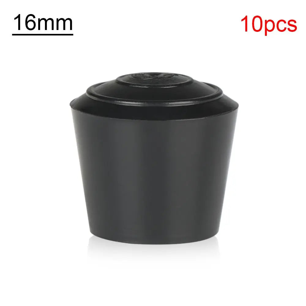 10pcs Black Round Chair Leg Caps - Non-Slip Rubber Furniture Foot Covers & Floor Protector Pads