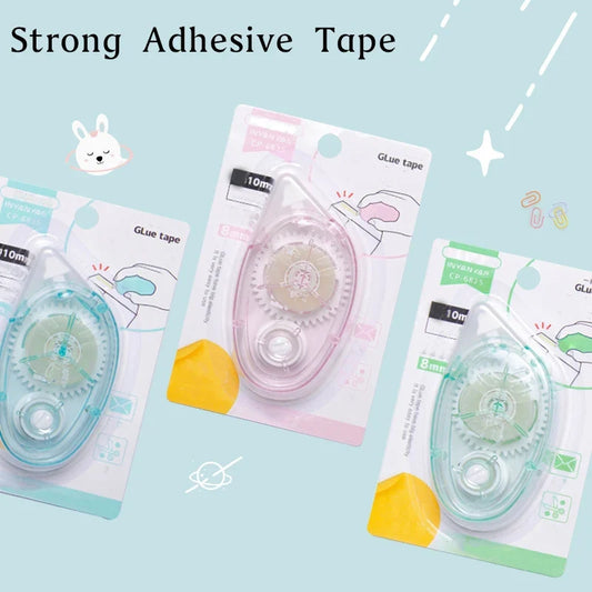 10m Double Sided Adhesive Tape - 8mm Strong Glue Roller for DIY Scrapbooking, Office & Craft Supplies