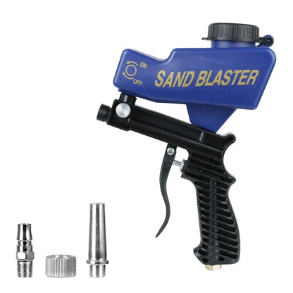 Gravity Feed Pneumatic Sandblasting Gun Set - Adjustable Rust & Paint Blasting Tool