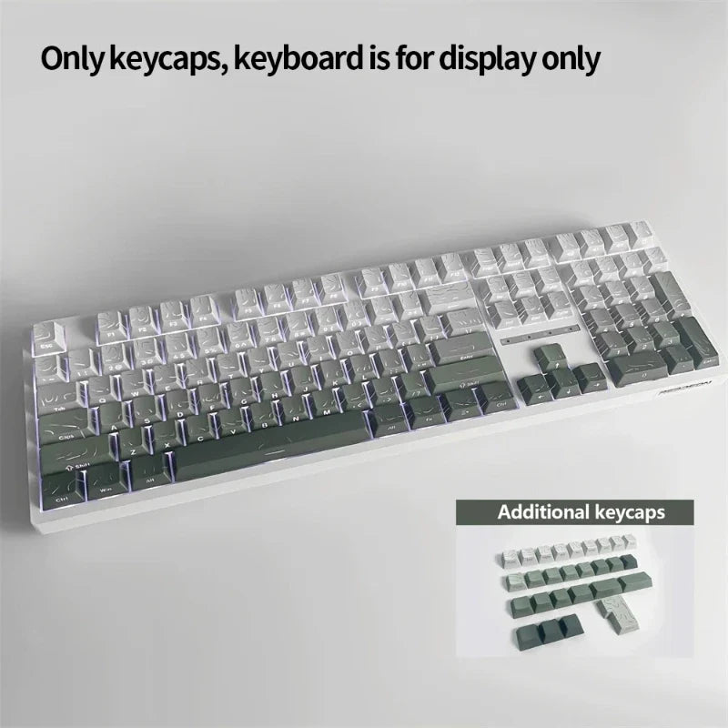 Topographic Keycaps 4.0 Version - 98 Key PBT Cherry Profile Shine Through Side Print Backlit Mechanical Keyboard Caps