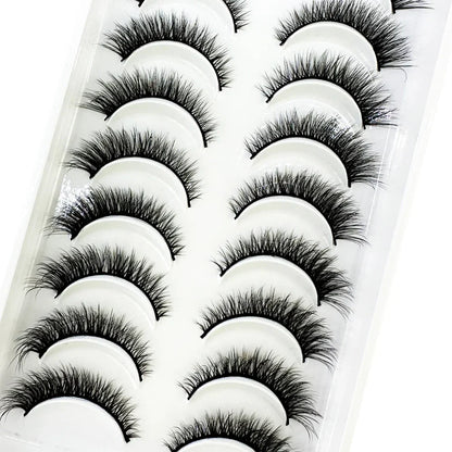 5/10 Pairs 3D Mink False Eyelashes – Wispy Handcrafted Full Strip Short Natural Lashes for Makeup